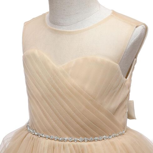 Glamulice Flower Girls Vintage Rhinestones Tulle Tutu Dress A Line Little/Big Girl Wedding Birthday Formal Party Dresses in Kuwait