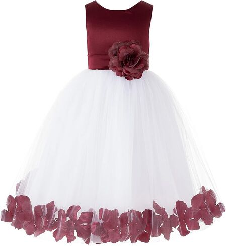 ekidsbridal أبيض زهرة فتاة فستان روز الذهب أرجواني الفضة الزئبق الرمادي teal الأزرق 814T in Saudi Arabia