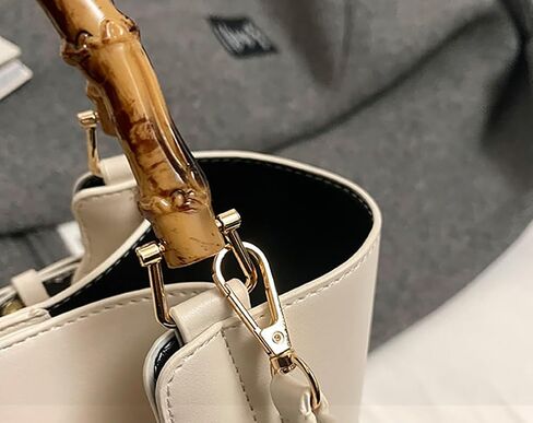 Women’s Bucket Bag Trendy Crossbody Bags For Women Vegan Leather Bamboo Handle Shoulder Handbags Spring Summer Travel Purse in Kuwait