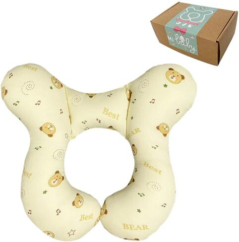 Baby Neck Pillows, Comfortable Baby Travel Head Neck Support Pillow for Car Seat Stroller Pushchair, Soft PP Cotton Travel Pillow for 0-1 Year Old Toddler Infant Newborn, Bee in Saudi Arabia