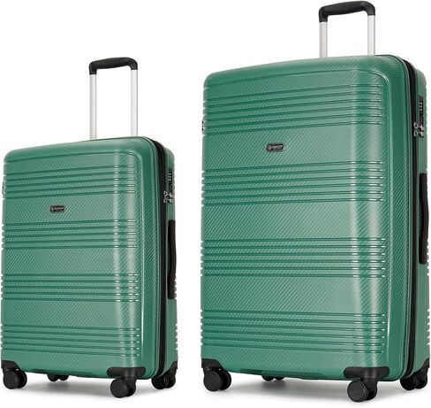25 Inch Medium Checked Luggage Lightweight Suitcase with Spinner Wheels TSA Lock, Checked-Medium 25-Inch, Purple in Kuwait