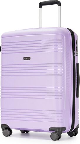 25 Inch Medium Checked Luggage Lightweight Suitcase with Spinner Wheels TSA Lock, Checked-Medium 25-Inch, Purple in Kuwait