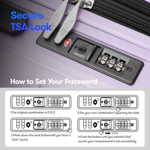 25 Inch Medium Checked Luggage Lightweight Suitcase with Spinner Wheels TSA Lock, Checked-Medium 25-Inch, Purple in Kuwait