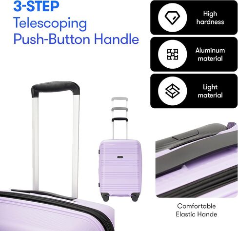 25 Inch Medium Checked Luggage Lightweight Suitcase with Spinner Wheels TSA Lock, Checked-Medium 25-Inch, Purple in Kuwait