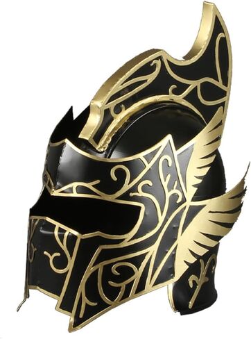 Medieval Greek Spartan Roman Helmets - Adult Gladiator Helmet Spartan Wearable Movie Replica Helmet Vintage Home Decor Gifts（Black） in Saudi Arabia