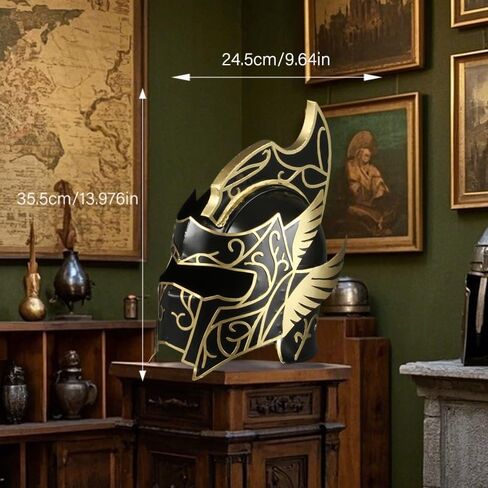 Medieval Greek Spartan Roman Helmets - Adult Gladiator Helmet Spartan Wearable Movie Replica Helmet Vintage Home Decor Gifts（Black） in Saudi Arabia