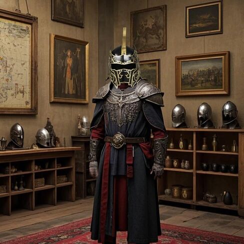 Medieval Greek Spartan Roman Helmets - Adult Gladiator Helmet Spartan Wearable Movie Replica Helmet Vintage Home Decor Gifts（Black） in Saudi Arabia