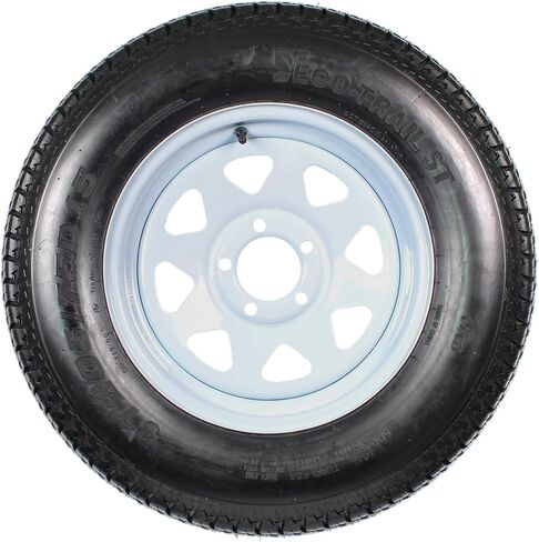 إطارات مقطورة ecustomrim 2 عبوة على الحافات البيضاء ST205/75d15 نطاق التحميل C 5 العروة في مركز 5 بوصة - ضمان لمدة عامين مع جانب الطريق المجاني in Kuwait