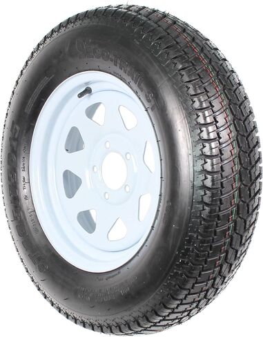 إطارات مقطورة ecustomrim 2 عبوة على الحافات البيضاء ST205/75d15 نطاق التحميل C 5 العروة في مركز 5 بوصة - ضمان لمدة عامين مع جانب الطريق المجاني in Kuwait