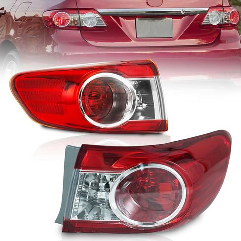 KARPAL Driver and Passenger Side Rear Tail Lights Brake Tail Lamps Assembly Compatible with 2011 2012 2013 Toyota Canada | TO2804111 TO2805111 | 81560-02580 81550-02580 in Saudi Arabia