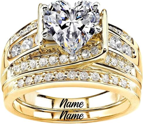 10K 14K 18K Gold Moissanite Bridal Rings Sets for Her, 3.03 CT. tw. Princess Cut Moissanite Engagement Ring Set for Women Wedding Ring Set for Engagement Anniversary Eternity Band in Kuwait