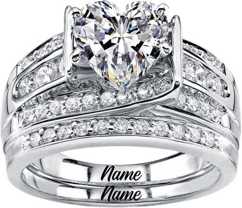 10K 14K 18K Gold Moissanite Bridal Rings Sets for Her, 3.03 CT. tw. Princess Cut Moissanite Engagement Ring Set for Women Wedding Ring Set for Engagement Anniversary Eternity Band in Kuwait