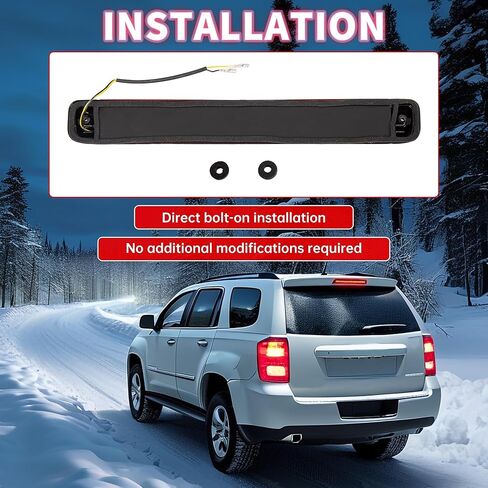 KUAFU Rear LED Third 3RD Brake Light Compatible with 1992-2009 Chevy Chevrolet Blazer Tahoe Suburban 1500 2500 GMC Jimmy Yukon Hummer H2 Oldsmobile Bravada High Mount Stop Lamp Red Lens in Kuwait