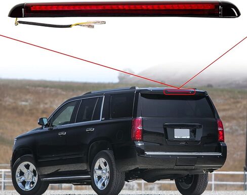 KUAFU Rear LED Third 3RD Brake Light Compatible with 1992-2009 Chevy Chevrolet Blazer Tahoe Suburban 1500 2500 GMC Jimmy Yukon Hummer H2 Oldsmobile Bravada High Mount Stop Lamp Red Lens in Kuwait