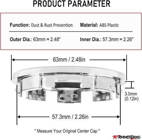 RTRHINOTUNING 63mm Wheel Center Caps for Dodge Dakota Ram 1500 Durango 4 Pack OD 63mm ID 57mm Hub Caps in Saudi Arabia