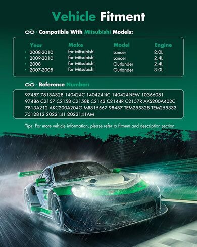 SCITOO CO 11165C AC Compressor Compatible for Mitsubishi Lancer 2.0L 2008 2009 2010 Compatible for Mitsubishi Outlander 2.4L 2008 in Saudi Arabia