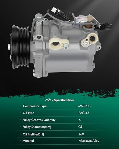 SCITOO CO 11165C AC Compressor Compatible for Mitsubishi Lancer 2.0L 2008 2009 2010 Compatible for Mitsubishi Outlander 2.4L 2008 in Saudi Arabia