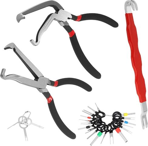 3PCS Electrical Disconnect Pliers Separator,with 41Pcs Electrical Connector Pin Extractor Removal Tool Set,Locking Push Tab Pliers for Car Electrical Wiring Automotive Car Devices in Saudi Arabia