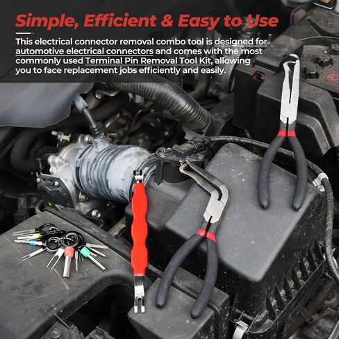 3PCS Electrical Disconnect Pliers Separator,with 41Pcs Electrical Connector Pin Extractor Removal Tool Set,Locking Push Tab Pliers for Car Electrical Wiring Automotive Car Devices in Saudi Arabia