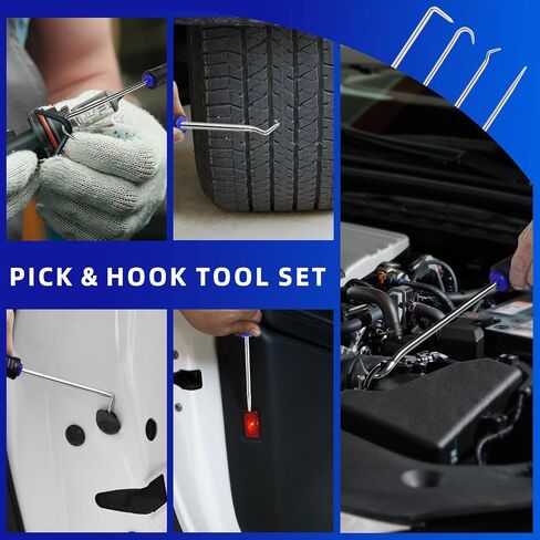 11pcs Mechanic Hook and Pick Tool Set ، أداة ربط السيارات مع مزيل Screaper Scraper Magnetic Magnetic Magnetic لحشية Magnetic Screapt لخراطيم إصلاح السيارات (أصفر) in Kuwait