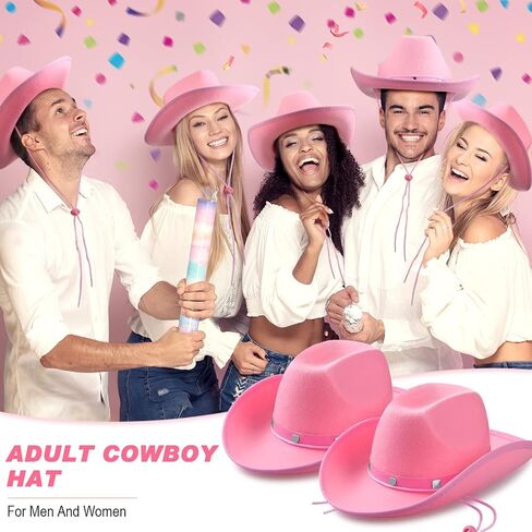 Coume 6 PCS Hat Pink Cowboy Hat - Cowgirl Hats Party Pack & Western Cowboy Hat Assume Assumeory for Onvels Coens ، Texan Men Women Party in Saudi Arabia