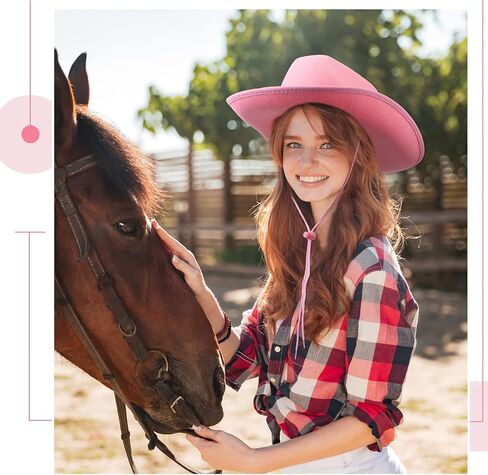 Coume 6 PCS Hat Pink Cowboy Hat - Cowgirl Hats Party Pack & Western Cowboy Hat Assume Assumeory for Onvels Coens ، Texan Men Women Party in Saudi Arabia