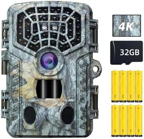 Trail Camera - 4k 48mp Trail Cameras With Night Vision Motion Activated Waterproof 40pcs No Glow Infrared Leds 0.2s Trigger Motion Activated Ip66 Waterproof 120°Wide-Angle For Outdoor Wildlife Monitor in Saudi Arabia