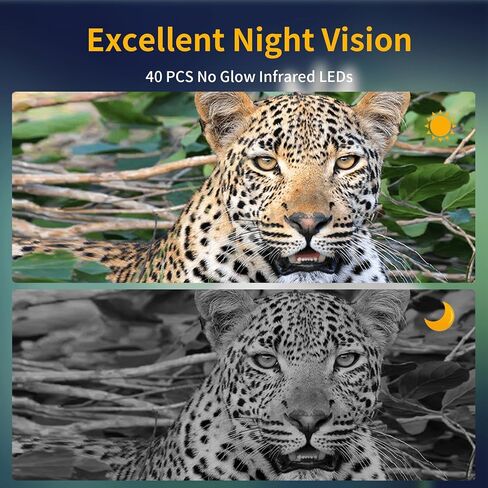 Trail Camera - 4k 48mp Trail Cameras With Night Vision Motion Activated Waterproof 40pcs No Glow Infrared Leds 0.2s Trigger Motion Activated Ip66 Waterproof 120°Wide-Angle For Outdoor Wildlife Monitor in Saudi Arabia