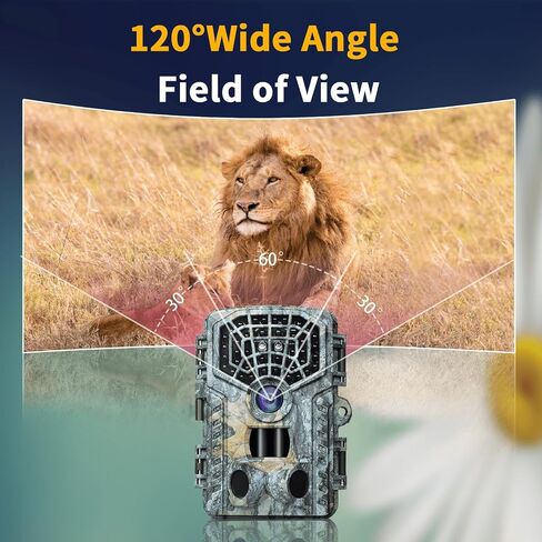 Trail Camera - 4k 48mp Trail Cameras With Night Vision Motion Activated Waterproof 40pcs No Glow Infrared Leds 0.2s Trigger Motion Activated Ip66 Waterproof 120°Wide-Angle For Outdoor Wildlife Monitor in Saudi Arabia