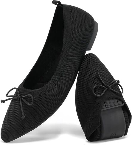 DREAM PAIRS Women's Ballet Knit Flats Foldable Pointed Toe Comfortable Dressy Flat Shoes with Bow-Knot Casual Business Work Office in Saudi Arabia