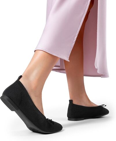 DREAM PAIRS Women's Ballet Knit Flats Foldable Pointed Toe Comfortable Dressy Flat Shoes with Bow-Knot Casual Business Work Office in Saudi Arabia