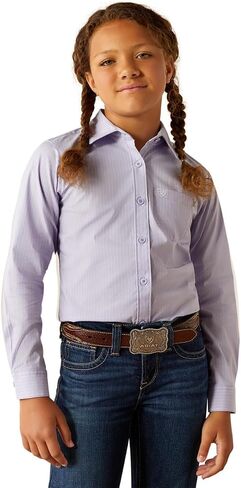 ARIAT Girls' Lavender Stripe Button Up Shirt in Saudi Arabia