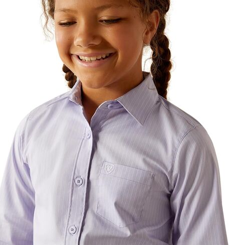 ARIAT Girls' Lavender Stripe Button Up Shirt in Saudi Arabia