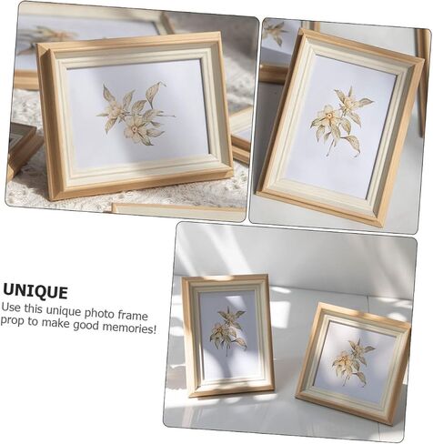 PRETYZOOM 1pc Beige Picture Frame for Desk Neutral Resin Photo Holder Holiday Photo Decor in Saudi Arabia