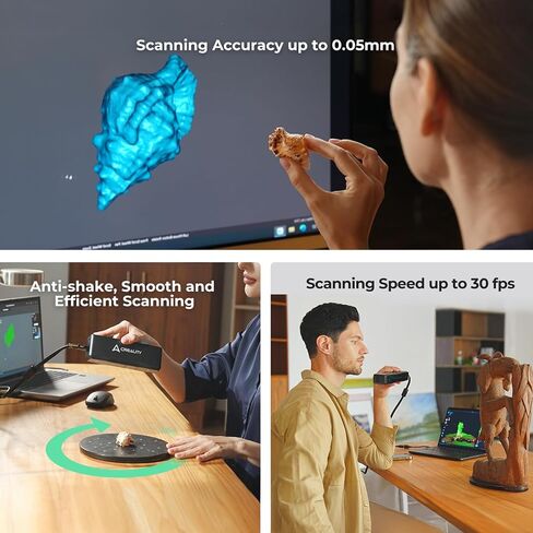 ماسح ضوئي Creality 3D CR-Scan Raptor للطباعة ثلاثية الأبعاد، ماسح ضوئي محمول متعدد الخطوط باللون الأزرق وNIR بدقة 0.02 مم، تتبع مضاد للاهتزاز، مسح سريع بالألوان الكاملة 24 بت لنظام التشغيل Windows macOS in Saudi Arabia