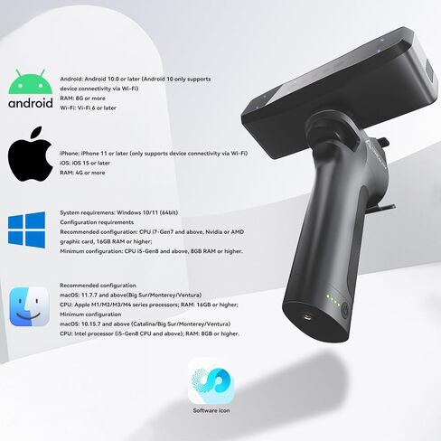 ماسح ضوئي Creality 3D CR-Scan Raptor للطباعة ثلاثية الأبعاد، ماسح ضوئي محمول متعدد الخطوط باللون الأزرق وNIR بدقة 0.02 مم، تتبع مضاد للاهتزاز، مسح سريع بالألوان الكاملة 24 بت لنظام التشغيل Windows macOS in Saudi Arabia