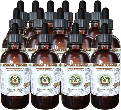 Gynostemma Alcohol-Free Liquid Extract, Gynostemma (Gynostemma Pentaphyllum) Dried Leaf Glycerite Hawaii Pharm Natural Herbal Supplement 2 oz in Saudi Arabia