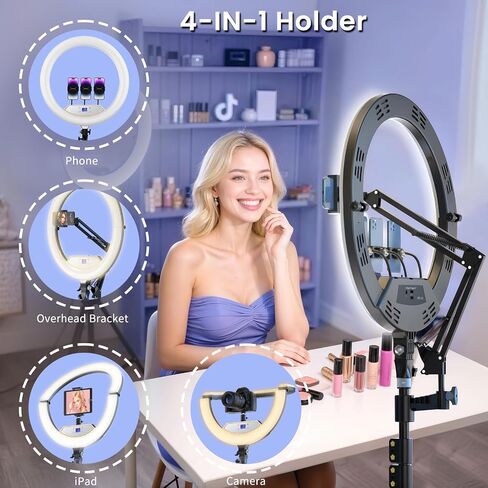 6" Ring Light with Clamp Mount & 10 Brightness Level，Desktop Light for Remote Meeting, YouTube, Selfie, Makeup, Live Streaming,Business Video Call in Saudi Arabia