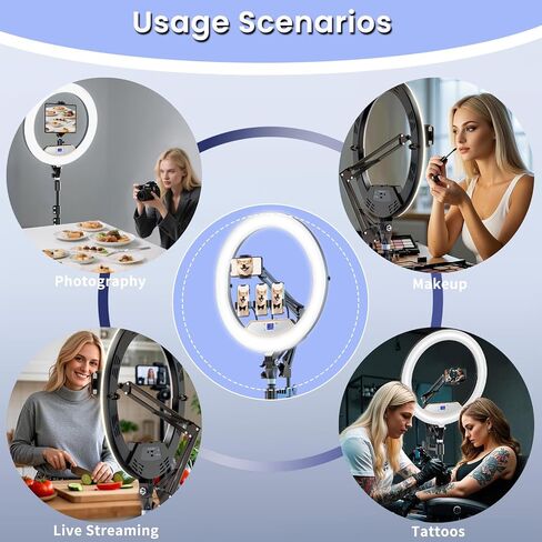 6" Ring Light with Clamp Mount & 10 Brightness Level，Desktop Light for Remote Meeting, YouTube, Selfie, Makeup, Live Streaming,Business Video Call in Saudi Arabia