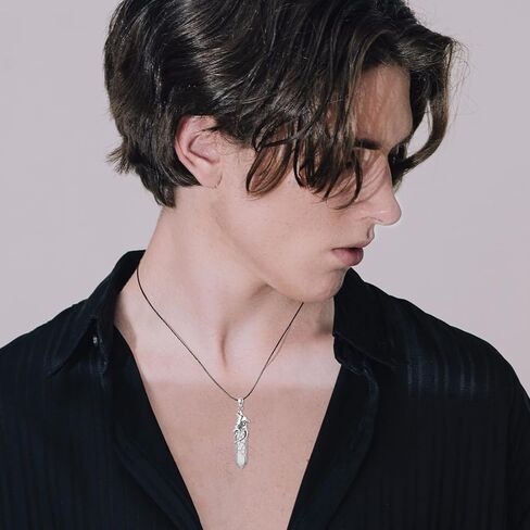 CUOKA MIRACLE Wolf Necklace 925 Sterling Silver Turquoise Crystal Wolf Pendant Wolf Head Jewelry Wolf Gift for Boy Women Men Wolf Necklace for Men in Kuwait