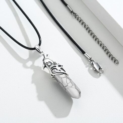 CUOKA MIRACLE Wolf Necklace 925 Sterling Silver Turquoise Crystal Wolf Pendant Wolf Head Jewelry Wolf Gift for Boy Women Men Wolf Necklace for Men in Kuwait