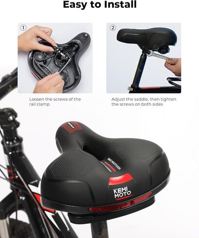 KEMIMOTO Bike Saddle Bike Seat Bicycle Seat Cushion for Men or Women with Seat Clamp Wide Padded Bicycle Saddle, City Saddle in Saudi Arabia