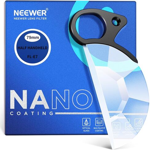 NEEWER 77mm Handheld Kaleidoscope Prism Lens Filter, Glass Prism Camera Lens Effect Filter with 2 Finger Handle, Multi Refraction, Variable Number of Photographic Subjects, DSLR Photography Accessory in Saudi Arabia