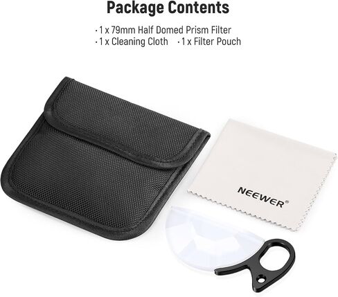 NEEWER 77mm Handheld Kaleidoscope Prism Lens Filter, Glass Prism Camera Lens Effect Filter with 2 Finger Handle, Multi Refraction, Variable Number of Photographic Subjects, DSLR Photography Accessory in Saudi Arabia