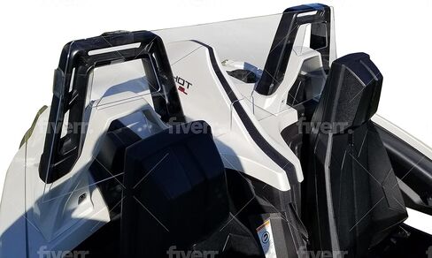 #1 متوافق مع Polaris Slingshot خلفية الرياح المنحرف الزجاج الأمامي Windstop Windstop مع الأشرطة الصافية. يناسب الأطواق لفة المربعة فقط. in Saudi Arabia