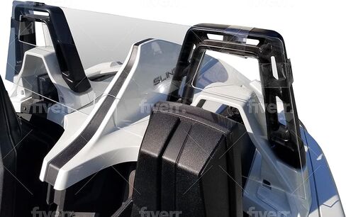 #1 متوافق مع Polaris Slingshot خلفية الرياح المنحرف الزجاج الأمامي Windstop Windstop مع الأشرطة الصافية. يناسب الأطواق لفة المربعة فقط. in Saudi Arabia