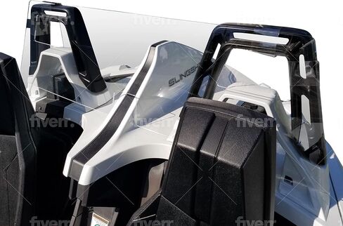 #1 متوافق مع Polaris Slingshot خلفية الرياح المنحرف الزجاج الأمامي Windstop Windstop مع الأشرطة الصافية. يناسب الأطواق لفة المربعة فقط. in Saudi Arabia
