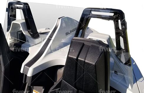 #1 متوافق مع Polaris Slingshot خلفية الرياح المنحرف الزجاج الأمامي Windstop Windstop مع الأشرطة الصافية. يناسب الأطواق لفة المربعة فقط. in Saudi Arabia