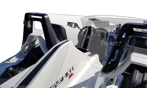 #1 متوافق مع Polaris Slingshot خلفية الرياح المنحرف الزجاج الأمامي Windstop Windstop مع الأشرطة الصافية. يناسب الأطواق لفة المربعة فقط. in Saudi Arabia