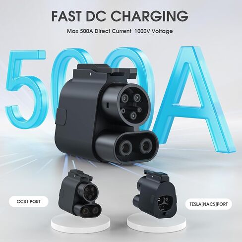 2025 محول جديد لشاحن Tesla Supercharger NACS إلى CCS1 ، DC (1000V 500A) الشحن السريع ، CCS1 EV مع سد Vortex في محطات Tesla Supercharger. متوافق مع فورد ، جنرال موتورز ، ريفيان ، فولفو والمزيد in Saudi Arabia